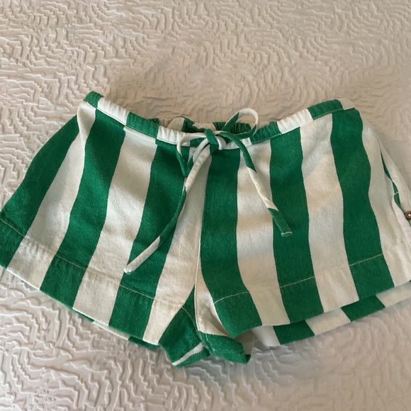 Free People Striped Green Shorts Medium - Picture 1 of 4